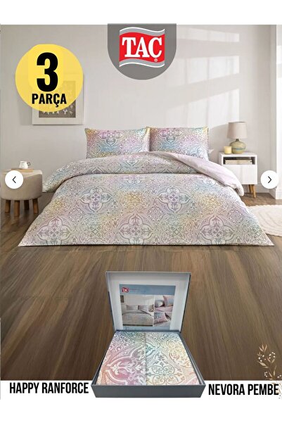 Taç Set cuvertură de pilota unică NEVORA PEMBE Ranforce 160x220 cm