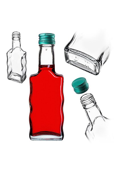 KADAX Sticlă de sticlă pentru lichior, 200 ml, cu capac verde, 10 buc.