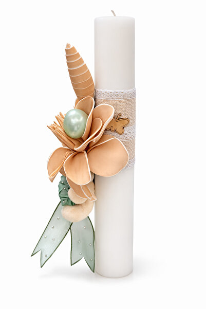 Dany Kids Fashion Lumanare cu floare de magnolie si funda verde deschis