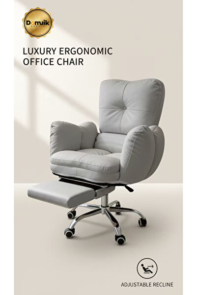 Domuik كرسي مكتب/كرسي ألعاب مريح، كرسي كمبيوتر قابل للإمالة مع دعم للرأس والف...