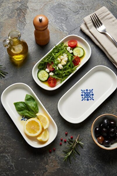 Keramika Alaçatı Noyan Kayık Salad Plate 26cm 3 Pieces