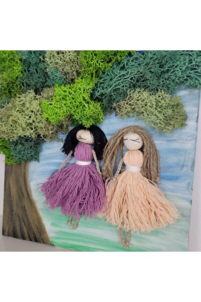 Handmade Minis Boutique Tablou licheni Best Friends 20x20 cm