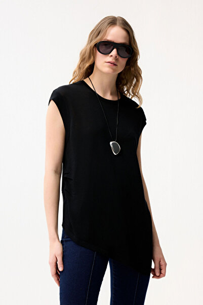 Love My Body Asimetrik Triko Bluz