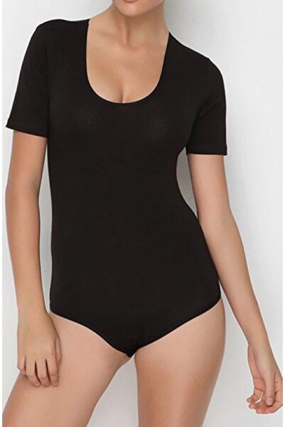 NBB Women's Short Sleeve Bodysuit with Cotton Snap Fasteners