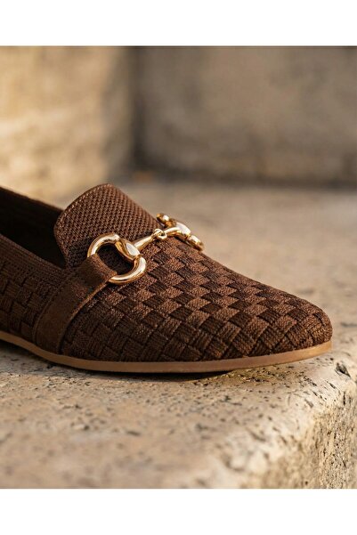 Bufu Viena Straw-Textured Gold Buckled Women's Ballet Flats Comfortable Daily...