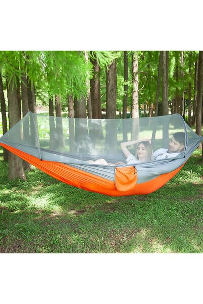 YESMAX Camping Hammock with Mosquito Net, Automatic Quick Open Outdoor Portab...