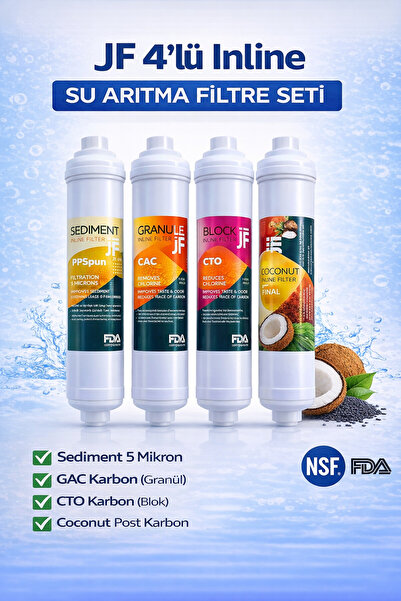 Jf 4'lü su arıtma filtre seti kapalı kasa tüm cihazlar ile uyumlu