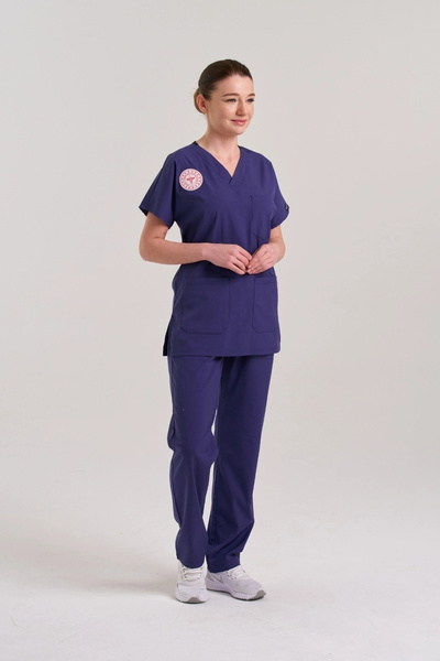 Moodamedikal Hemşire Forması Scrubs Likralı Takım Sağlık Bakanlığı Uyumlu-Pat...