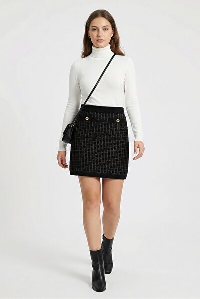 SANDRO تنورة قصيرة معدنية نسائية، متعددة الألوان