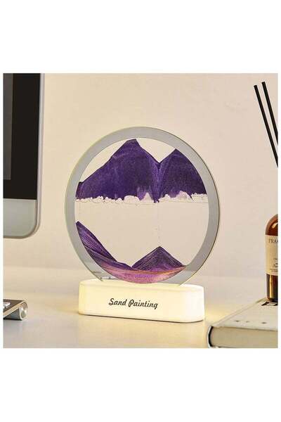 Arabest 3D Dynamic Sand Art Table Lamp -Round Frame - USB Charging,Ideal Home...