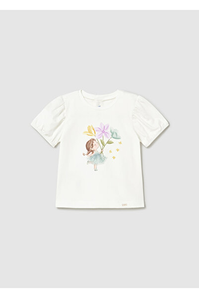 MAYORAL Baby Girl Printed Tshirt Cream