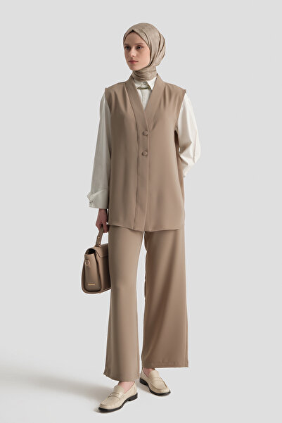 Armine Pileli Palazzo Pantolon Vizon