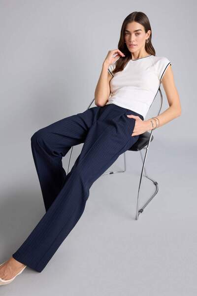 DeFacto Wide Leg Zippered High Waist Standard Length Trousers G8295Ax26Sp