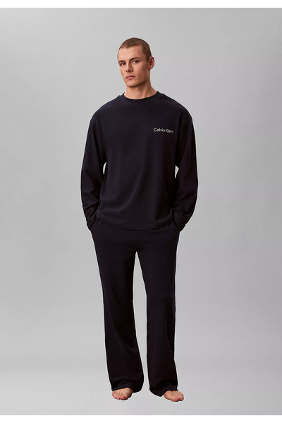 Calvin Klein Erkek Rahat Kalıp Pamuklu Yuvarlak Yakalı Geniş Paçalı Lacivert ...