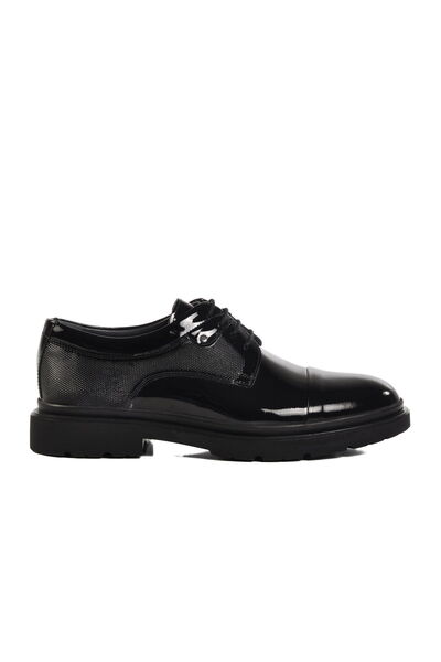 Aspor Black Patent Leather Genuine Leather Men's Classic Shoes