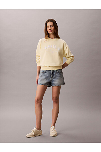 Calvin Klein Women's Logo Graphic Detailed Crew Neck Sweatshirt