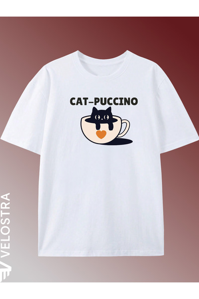 Velostra Unisex Women Men Cat Puccino Printed Oversized Comfortable Daily Use...