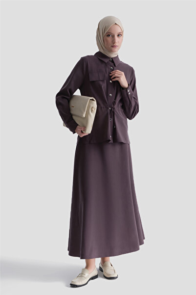 Armine Beli Büzgülü Takım Mürdüm