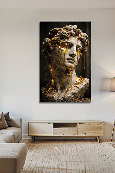 B&G DESIGN Bustul modern al lui David, sculptură decorativă din sticlă cu det...