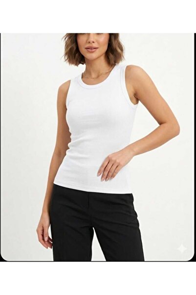 Azram Fashion Women's Crew Neck Sleeveless Ribbed Knit Tank Top