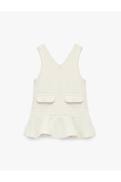 Koton Βρεφικό Φόρεμα Κοριτσιού 6SMG80064AW ΕΚΡΟΥ