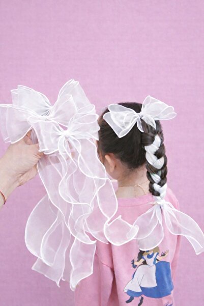 EMKSHOP Set of Tulle White Princess Buckles (4 Pcs)