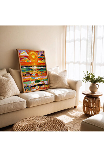 Tuba Decor Έγχρωμος πίνακας περιβάλλοντος χώρου με ξύλινο πλαίσιο ενός τεμαχίου