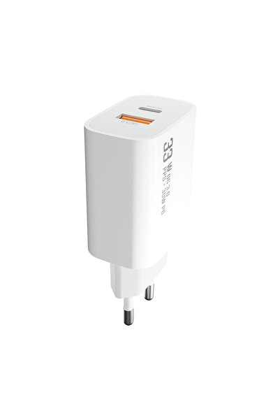 S-LINK S-link SL-EC67 33W Type-C + USB QC3.0 PD Hızlı Şarj Adaptörü BEYAZ