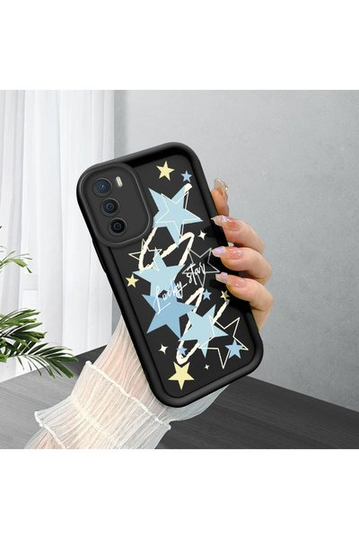 ucuc حافظة سيليكون سوداء متوافقة مع هاتف أوبو A54S، مقاومة للصدمات مع حماية ل...