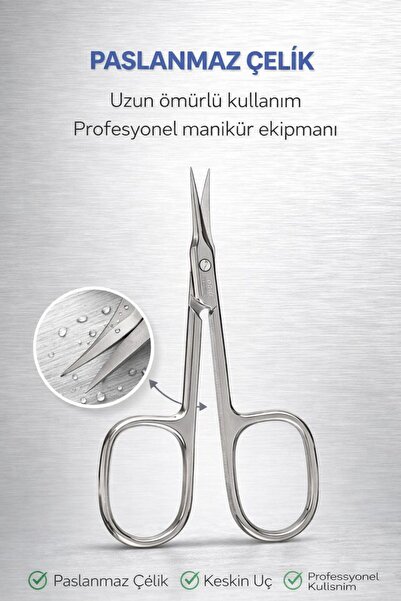 Gold Beauty Pro Level Kütikül Makası Paslanmaz Çelik Profesyonel Manikür Maka...