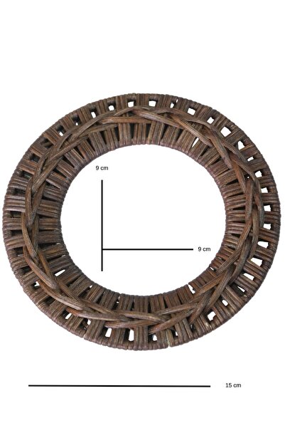 MarifetDükkan Round Braided Bamboo Bag Sapi / 2 Pieces