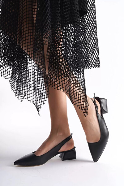 modaserdem Black Matte Women's Heeled Shoes Tr16Ms04A