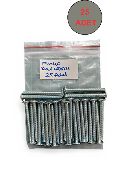 Tuna Metrik Vida Silindir Baş Kulp Vidası M4x40 mm 25 Adet