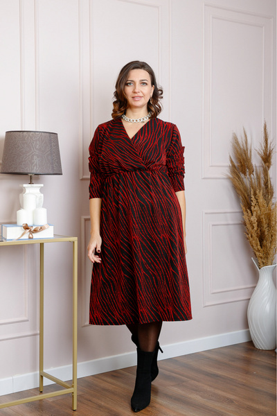 OEM Elegant dress with red print