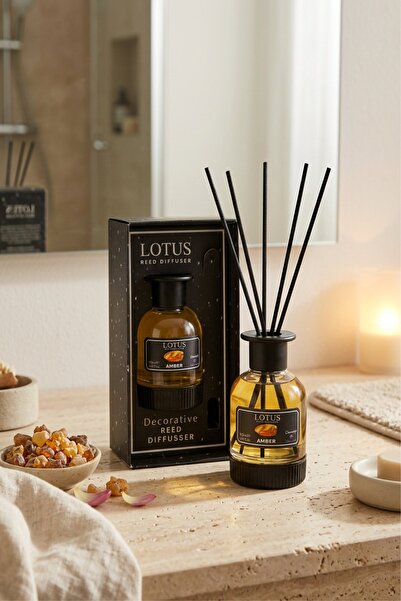 PROMOSYONİK Amber Bambu Çubuklu Oda Kokusu 110 ml |Amber Ortam Kokusu