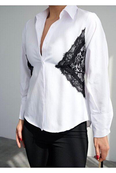 Serpirella Butik Lace Detail Shirt