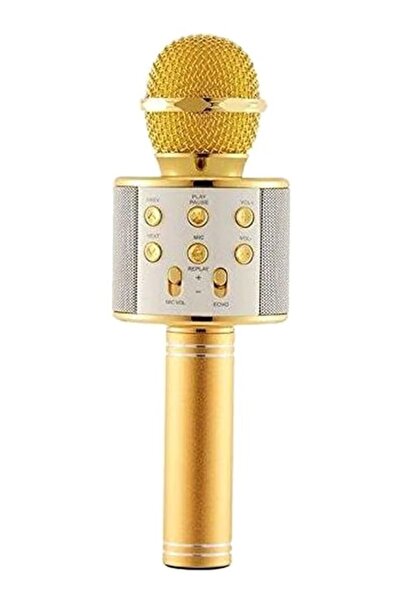 Proove ميكروفون كاريوكي لاسلكي WS-858 - فضي اللون، مُغير صوت ومكبر صوت للهوات...