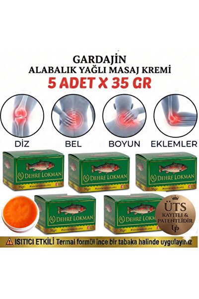 Dehre Lokman Gardajin Trout Oil Massage Cream 35 Gr X 5 Pcs. (for Knee, Waist...