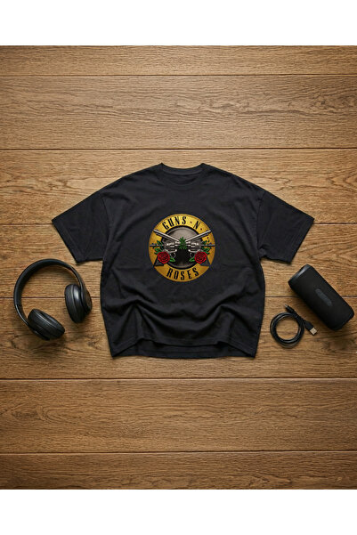 STİL-X Guns N' Roses Baskılı Unisex %100 Pamuklu Oversize T-shirt