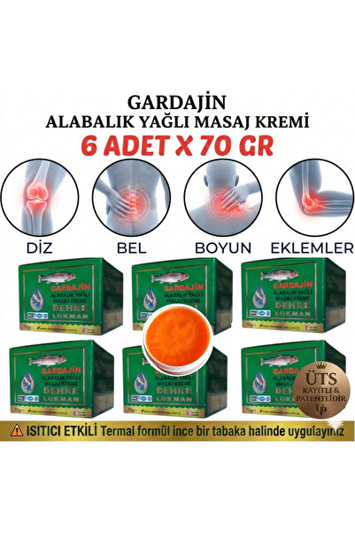 Dehre Lokman Gardajin Trout Oil Massage Cream 70 Gr X 6 Pcs. (for Knee, Waist...