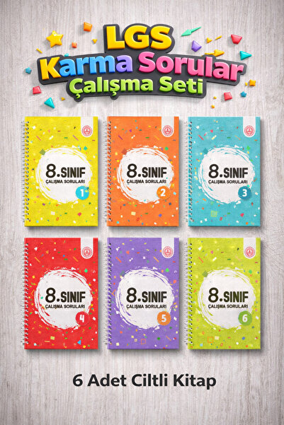 Yetsis Yayınları MEB LGS Hazırlık 8. Sınıf Çalışma Soruları Seti 6 Kitap Renk...