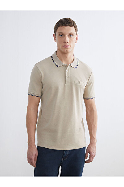 LC Waikiki Peak New Season Polo Neck Men's Textured T-Shirt