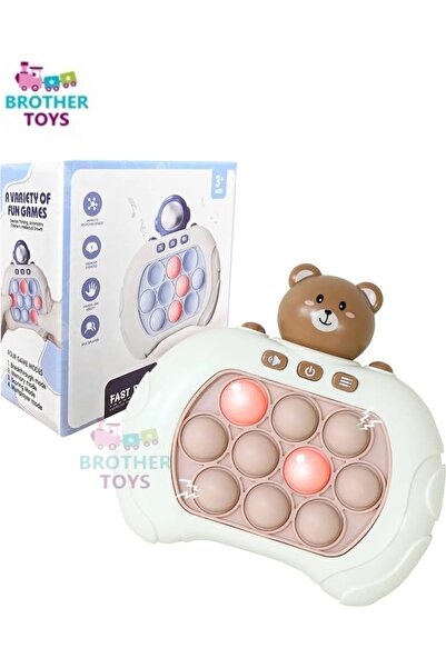 Brother Toys Işıklı Stres Giderici Popit Oyun Konsolu Pop It Oyuncak Ayıcık M...