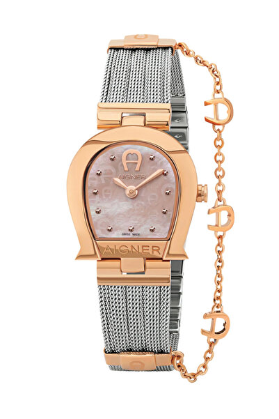Aigner Cremona Ladies Watch,Two Tone RoseGold Bracelet, Blush Dial,Swiss Quar...