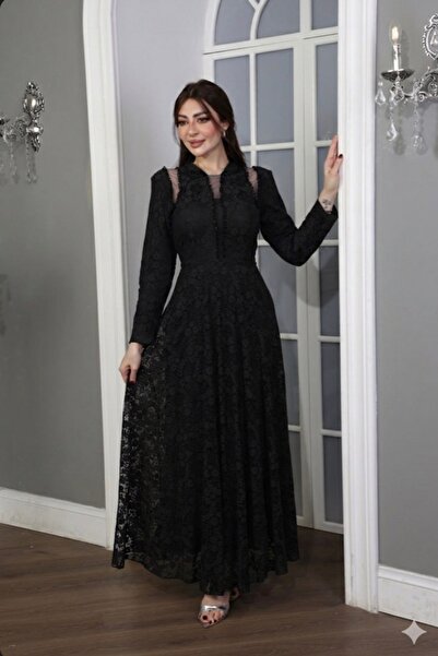 ٌRominz fashion فستان سهرة دانتيل فاخر بتطريز كريستال.