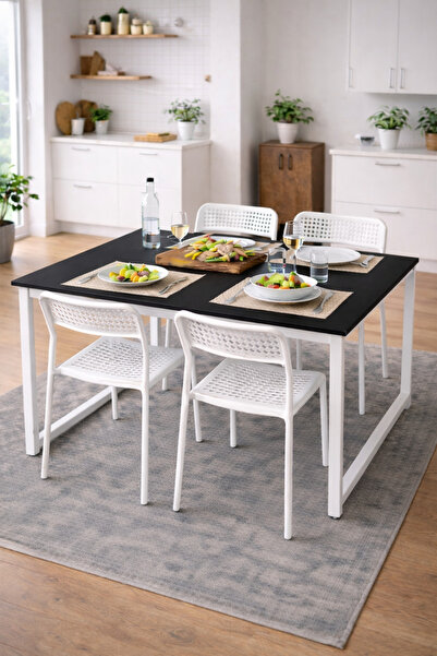 Flinder 5'li Mutfak Masa Takımı, 4 Sandalye ve 1 Masa, Yemek Odası, Bahçe Tak...