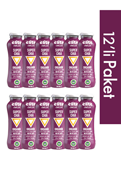 Elite Naturel 12'li Organik Super Hero (Chia) %100 Meyve-Sebze Suyu 200 Ml