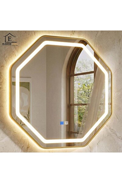 Elindor ®   Διακοσμητικός Χρυσός Οκταγωνικός Καθρέφτης, Κομψός και Μοντέρνος,...