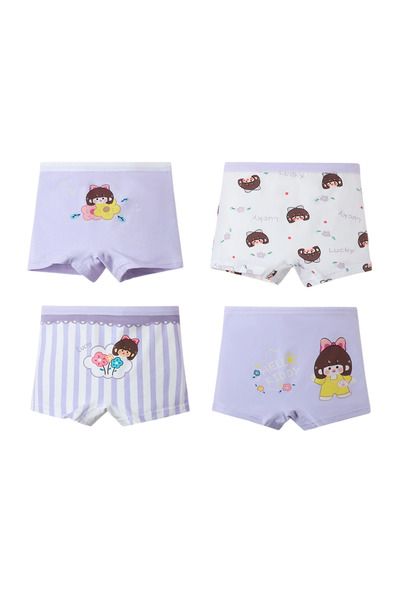 Bidani Pure Cotton Soft Comfort Panties – 4 PC Girl - 2Y to 9Y