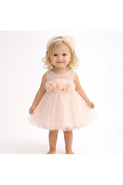 MONİTA فستان توتو مزين بالزهور للفتيات الصغيرات - فستان أنيق للحفلات والمناسب...